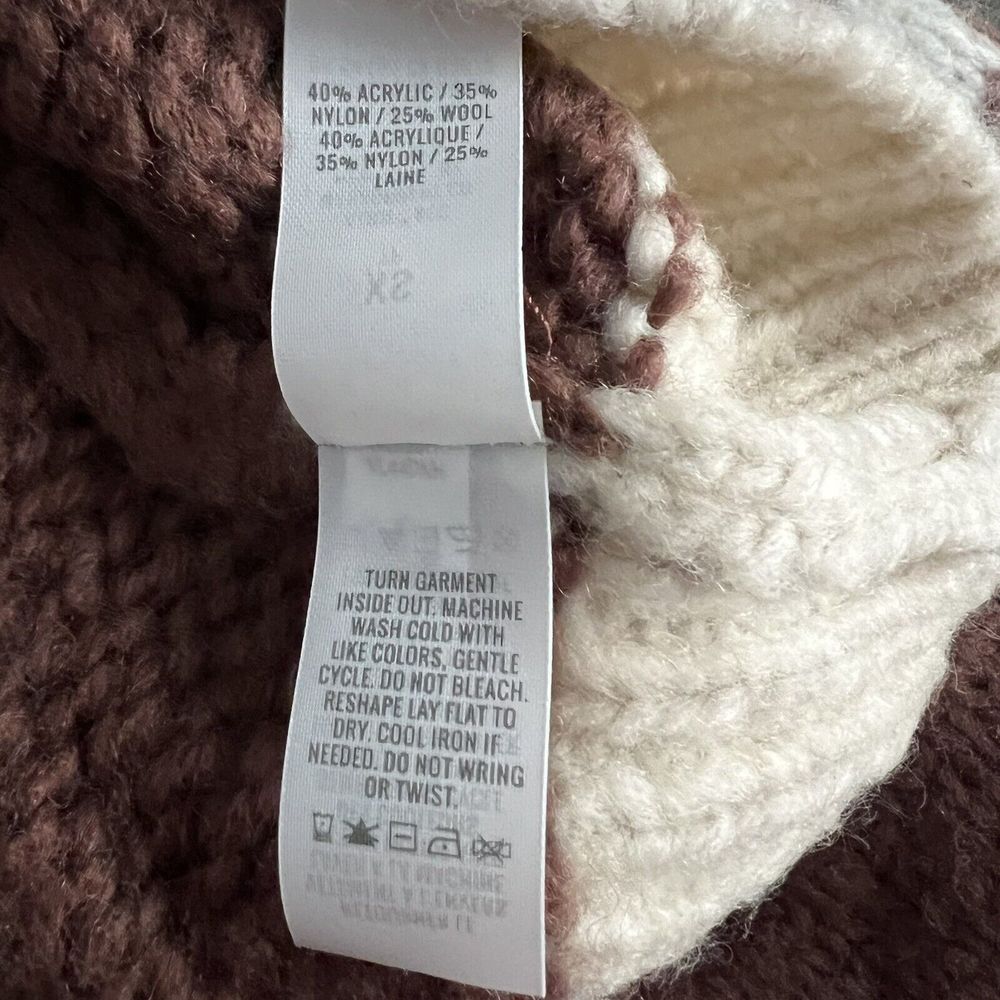 NWT‎ Aerie Womens Fair Isle Oversized Wool Blend Pullover Sweater Size XS - Picture 7 of 7